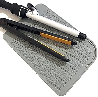 Large Heat Resistant Mat for Curling Irons, Hair Straightener, Flat Irons and Hot Hair Styling Tools, Gray