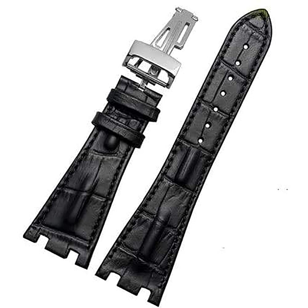ZETHYDUM Notch Leather Watch Band Suitable for AP Royal Oak Offshore 26170ST Series 28mm Watch Accessories (28mm,black silver buckle,) (B091Y367GH) Amazon Price History, Amazon Price Tracker