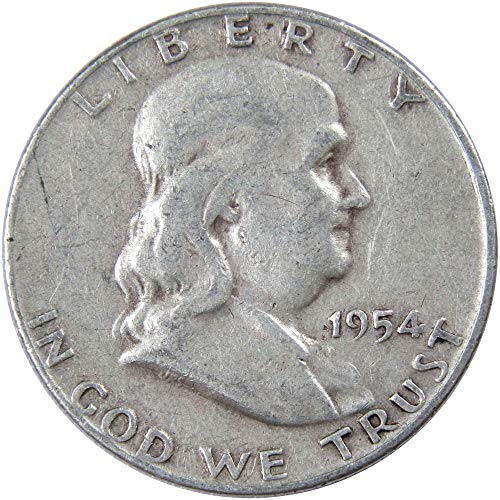 1954 D Franklin Half Dollar AG About Good 90% Silver 50c US Coin...