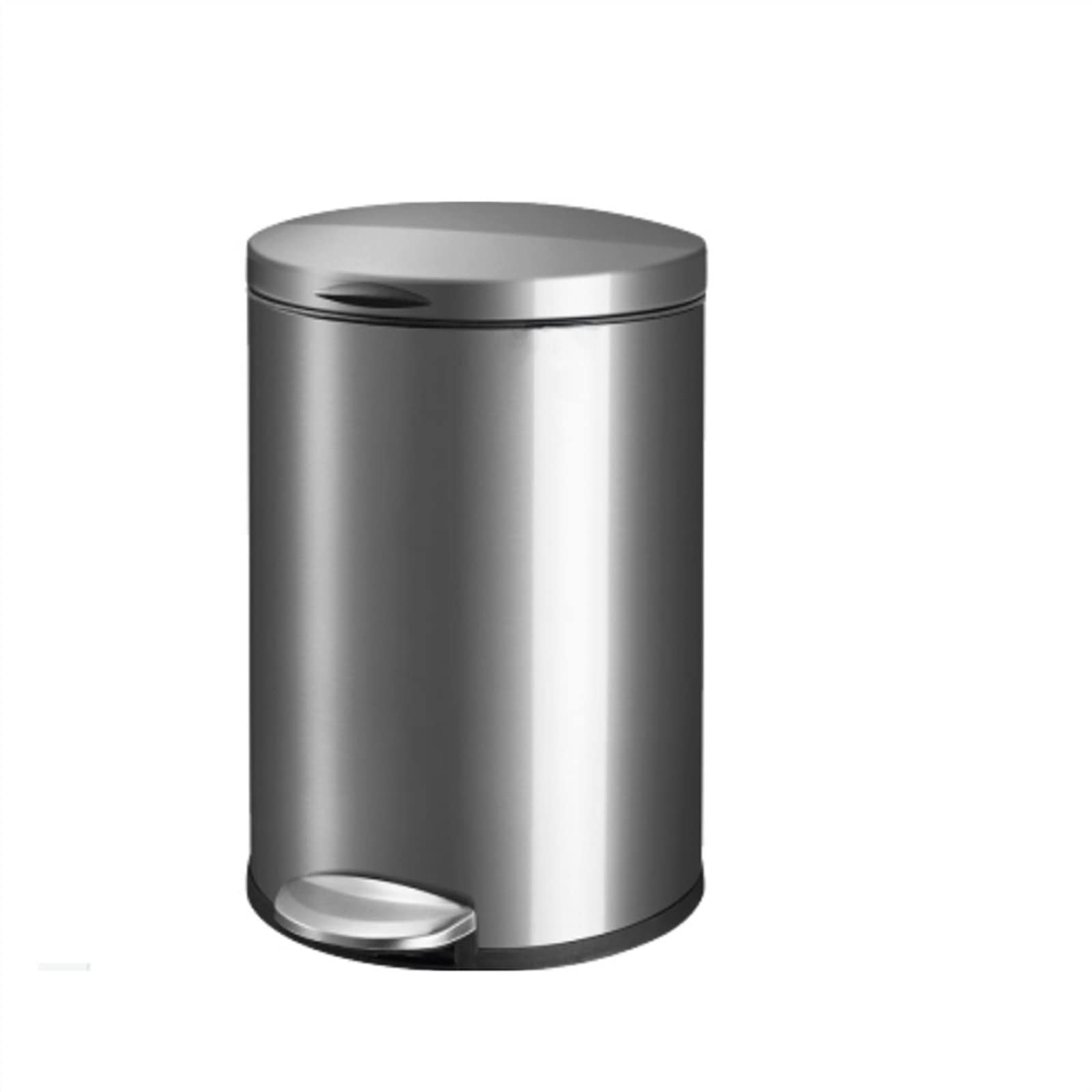 2WFYJNITP Kitchen Bin 5L/9L/12L Household Pedal Trash Can Stainless Steel Living Room with Lid Bathroom Bedroom Foot Light Luxury Kitchen Office Garbage Can(Silver,9L)