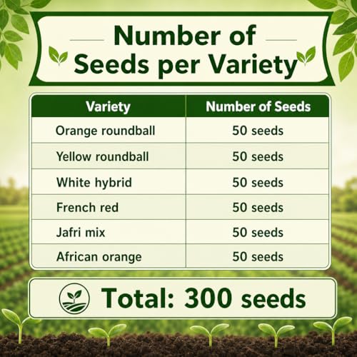 Image of Marigold Flower Seed | 6 Varieties | 50+ Seeds Each Variety | All Season | Flower Seed | Great Germination Rate | Pack of 6 | 300+ Seeds | Combo Pack |