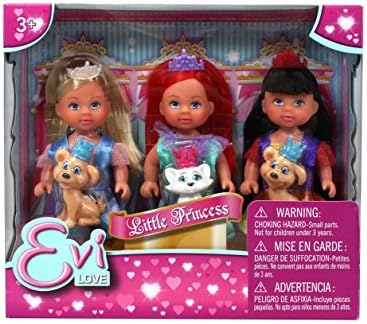 Evi Love Little Princess Dolls with Pets - 3 Pack