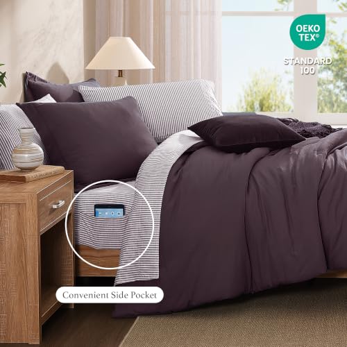 Image of Monbix Full Size Comforter Sets-7 Pieces Soft Bed in a Bag Full Bedding Set