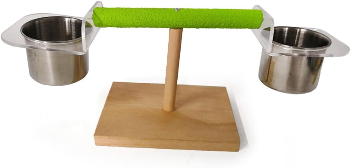 Housoutil 3pcs Bird Parrot Activity Climbing Rack Food Bowl Safe Stand for Cockatiels Parakeets and Birds Encourages Exercise and Coordination