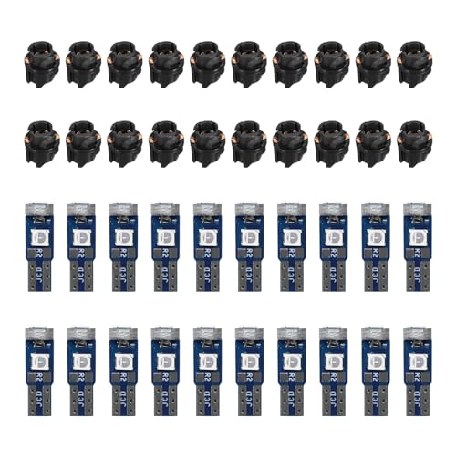 20 lámparas LED T5 para tablero de auto color rojo miniatura 1