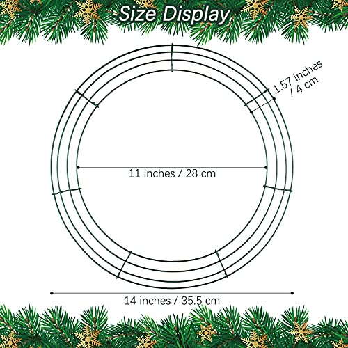 Aodaer 12 Pack 14 Inch Wire Wreath Frame Christmas Dark Green Wire Wreath Ring Round Metal DIY Floral Crafts Wreaths for Halloween New Year Holiday Valentines Day Decorations - Thumbnail 2