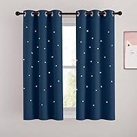 Vista 39 de NICETOWN Cortinas Opacas con Recortes de Estrellas para Dormitorio de Niños/Guardería, Cortinas de Tratamiento de Ventana con Aislamiento Térmico