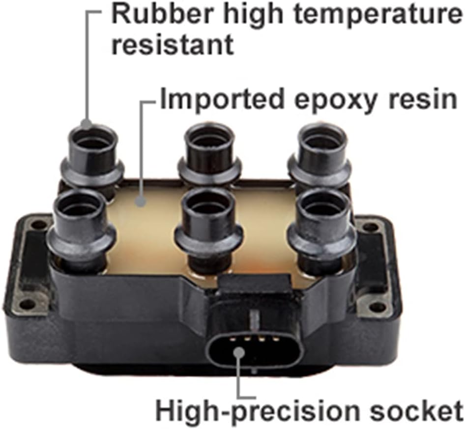 ASAPE Set of 1 Ignition Coil Pack Fit for 1990-1997 for Ford Aerostar 1997 for Ford E-150 Econoline 1997 for Ford for F-150, Replace 5C1125