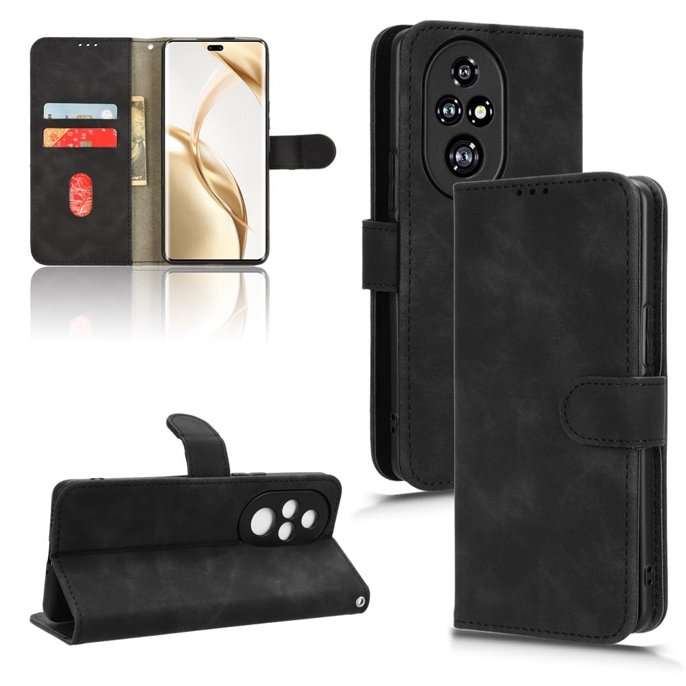 HAOYE Custodia A Portafoglio In Pelle PU Per Huawei Honor 200 Smart - Con Slot Carte, Supporto E Chiusura Magnetica, Rossa