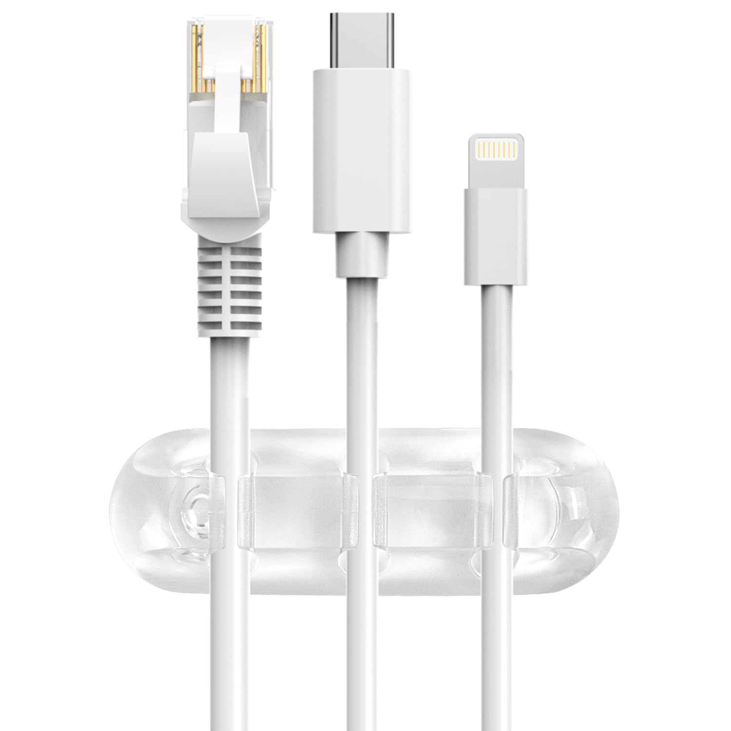 Kronwahl Set van 8 magnetische kabelhouders, zelfklevende kabelclips voor efficiënt kabelbeheer, verstelbare kabelorganizer, voor oplaadkabels, USB enz. (zwart