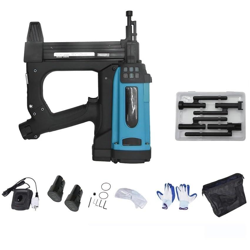 Clavadora neumática GSR40, clavadora a gas con batería de litio de 7,2 V, grapadora neumática de acero, herramientas neumáticas for marcos y canaletas.(2pc Battery nozzle)