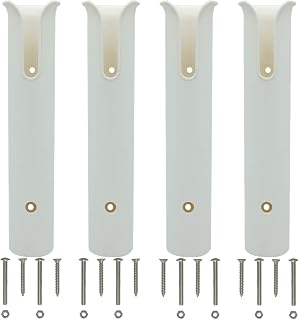 Wall Mounted Fishing Rod Holders Tubes Links Fishing Rod Holder Rack Rests (4-TUBE White-HiUmi-US)
