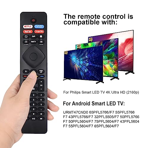 Nh800Up Rf402A-V14 Ir Remote Control Replacement For Philips Android 4K Ultra Hd Smart Led Tv 43Pfl5766/F7 50Pfl5704/F7 55Pfl5604/F7 55Pfl5704/F7 65Pfl5504/F7 65Pfl5704/F7 75Pfl5704/F7(No Voice) #TOP5