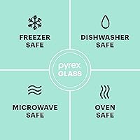 Vista 6 de Pyrex Sculpted (3-Paquete) Juego de Cuencos de Mezcla de Vidrio con Tapas para Preparación, Horneado y Cocina, Apto para Horno Precalentado