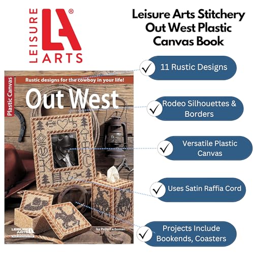 Image of Leisure Arts Plastic Canvas Out West Cross Stitch Book, Plastic Canvas Books and Patterns, Patterns, Books, Crafts