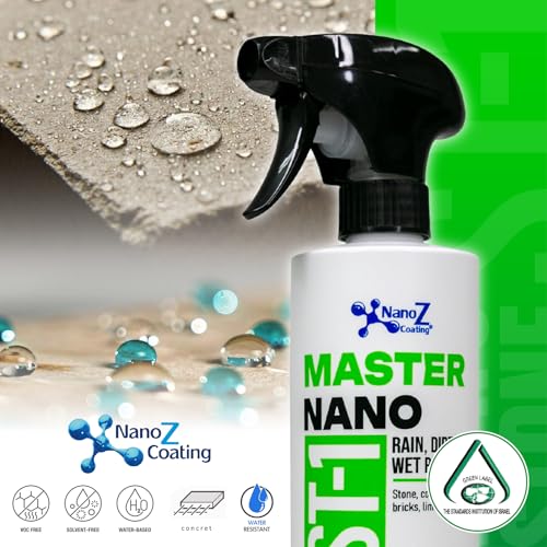 Image of Nano Stone Sealer, Eco-Friendly Invisible Hydrophobic Water Repellent Coating for Concrete, Stone, Marble, Granit, Limestone, Cement. Green Label Certified (13.52 fl.oz)