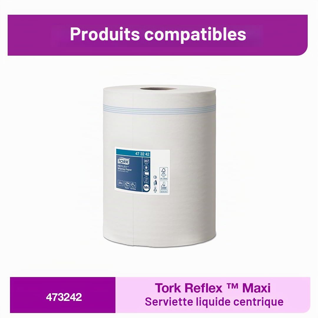 Tork Reflex Starter Pack pour Bobine à Dévidage Central blanc et turquoise M4, design solide, 1 pack, 473186
