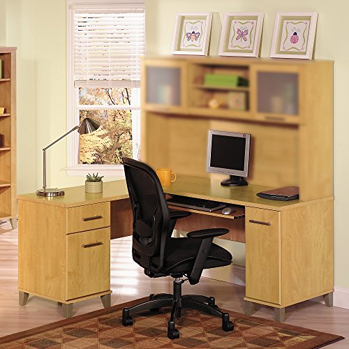 Bush Furniture Wc81430 L Shaped Desk With Storage, 60W, Maple Cross #TOP1