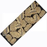 Dinning Table Runner, Embroidery Floral Handmade Beaded Runner, Table Runner 13X36- Black Gold