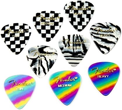Fender Graphic Guitar Picks 351 Shape, Checker, Medium, 12-Pack