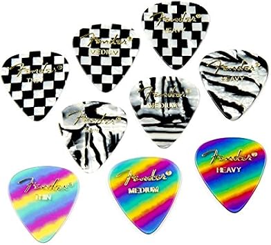 Fender Graphic Guitar Picks 351 Shape, Checker, Medium, 12-Pack