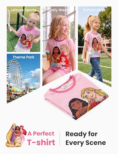 Image of Disney Princess Frozen Marvel Stitch Minnie Mickey Star Wars Girls /Boys Athletic Shirts UV Quick Dry Graphic T-Shirt 2-9 Year