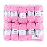 wolle pink schwarz rosa Gründl Lisa Premium Wolle, Polyacryl, rosa 31, 133 m, Nadelstärke 3,5- 4,5, 10er Pack
