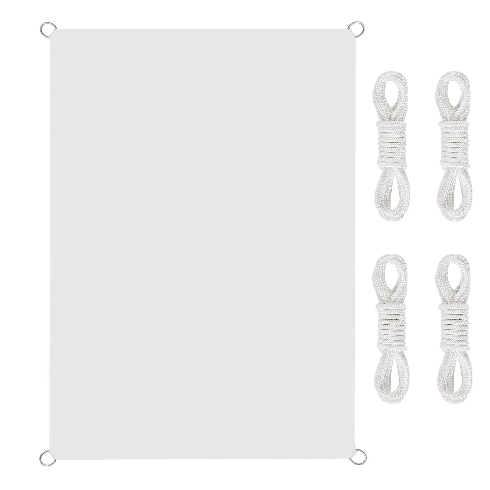 Voile d'ombrage blanche pour camping et jardin toile polyester imperméable