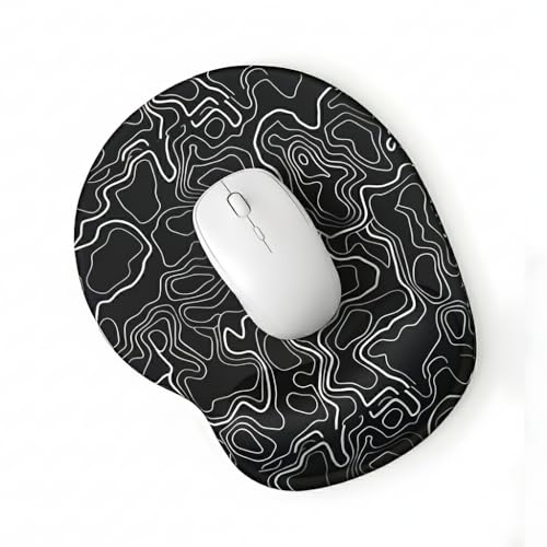 Ergonomik Typography Desenli Mouse Pad – Bilek Destekli Mouse Pad Konforlu Mousepad Siyah