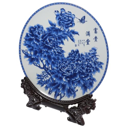 Plato de cerámica oriental con soporte de diseño creativo 2
