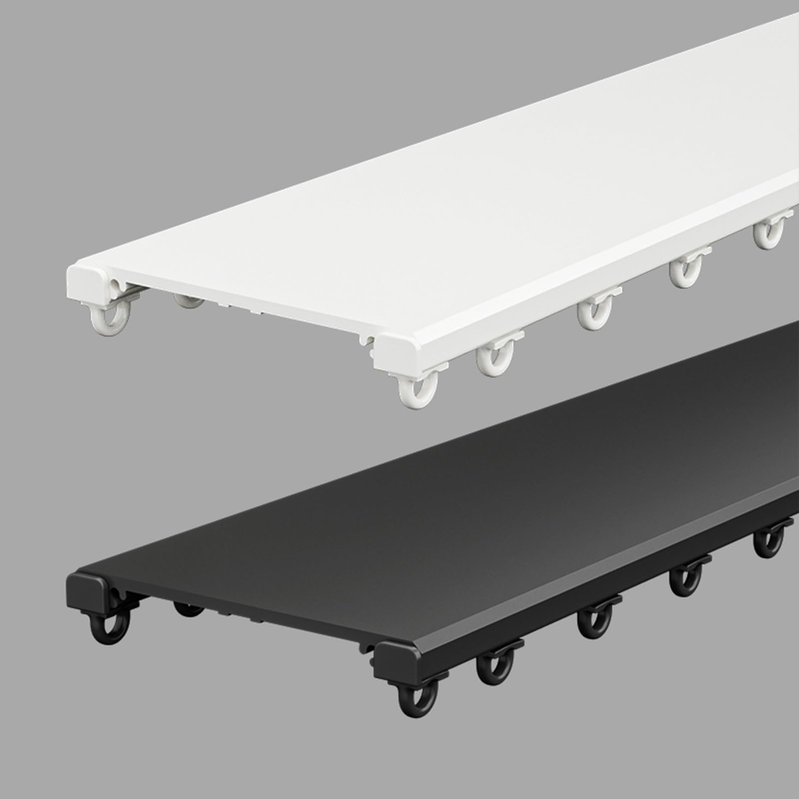 Varillas dobles C para familias, barra C comercial para hospitales/clínicas/guarderías de aluminio invisible (color: negro, tamaño: 145 cm)