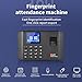 ADBEN Intelligent Biometric Fingerprint Password Attendance Machine Time Clock Employee Checking-in Recorder 2.4 inch LCD Screen Voice Prompt 11 Languages Time Attendance Machine