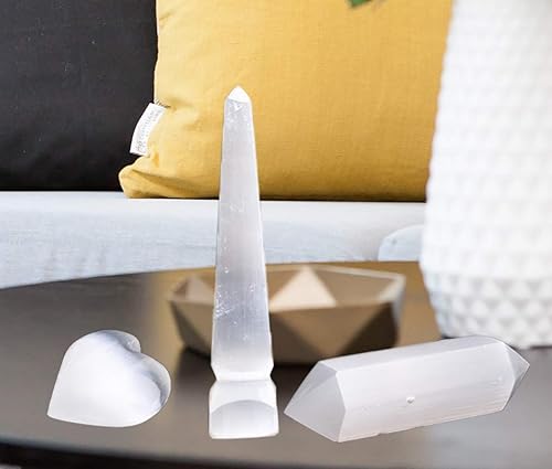 Miniatura 4 de AMOYSTONE Torre de cristal de selenita, cristales de rascacielos grande y piedra curativa para decoración del hogar, 7.8 pulgadas de alto, 1 unidad