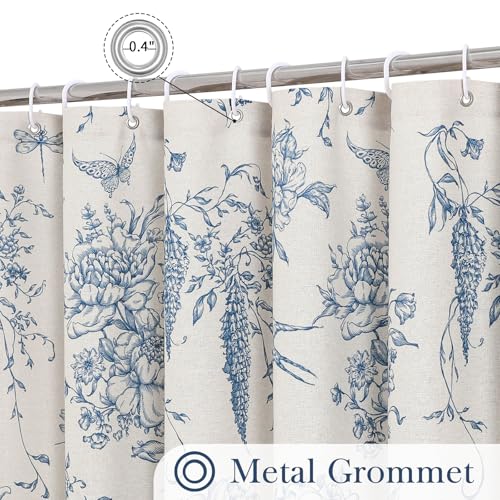 MitoVilla Long Blue Cotton Shower Curtain for Bathroom,72 x 78 by MitoVilla - Used condition - Image 6