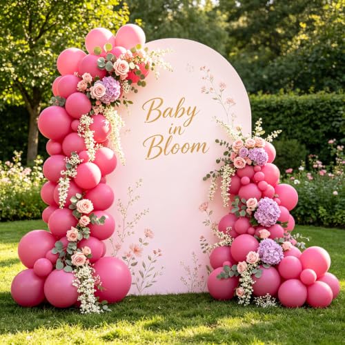 Image of 108Pcs Double Stuffed Hot Pink Balloon Garland Arch Kit