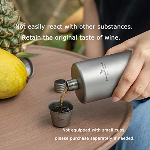 Ibasingo 200Ml Titanium Pocket Flagon Camping Portable Alcohol Bottle Drink Sports Outdoor Hip Flask Picnic Wine Bottle A-Ti3068D #TOP7