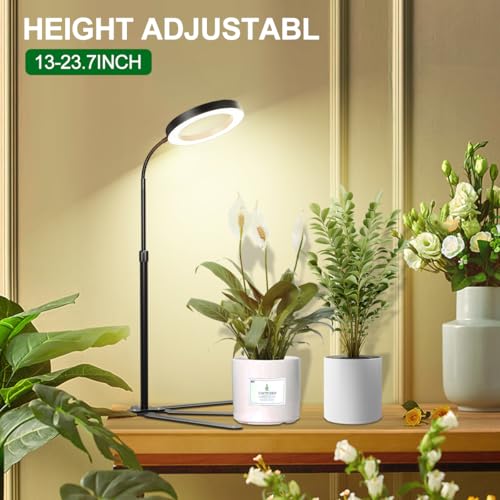YEOLEH-Grow-Lights-for-Indoor-Plants-6000K-White-LED-Full-Spectrum-Gooseneck-Plant-Lamp-with-Dimmable-Height-Adjustable-for-Mini-Succulent-Desktop-Plants-Auto-Timer-481218Hrs