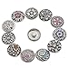 Souarts Random Mixed Antique Silver Color Snap Button Jewelry Charms 20mm Pack of 6pcs (1)