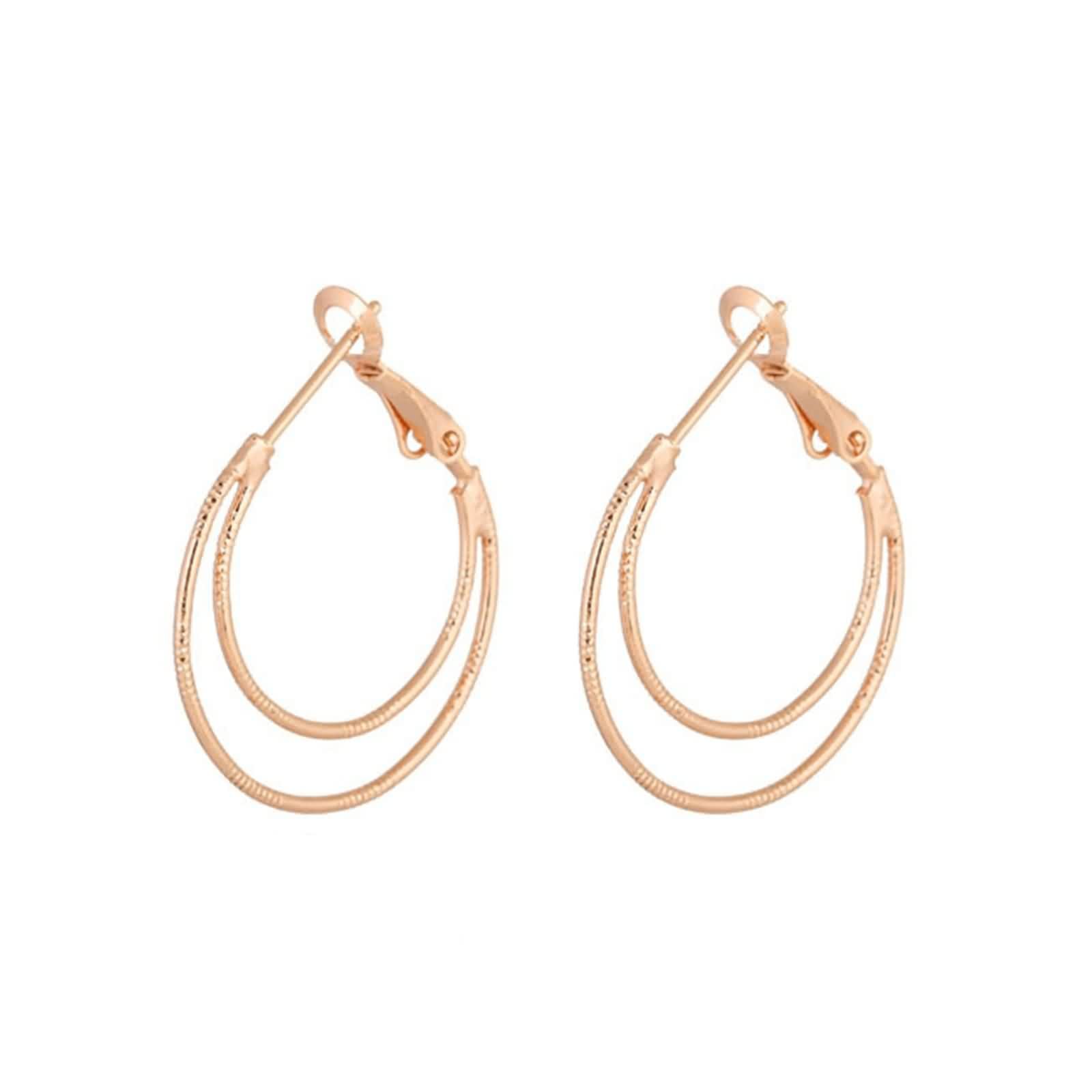Pendientes Joven Mujer Oro Blanco 18K Redonda Joyas Pendientes de Aro de Fiesta Hipoalergenicos
