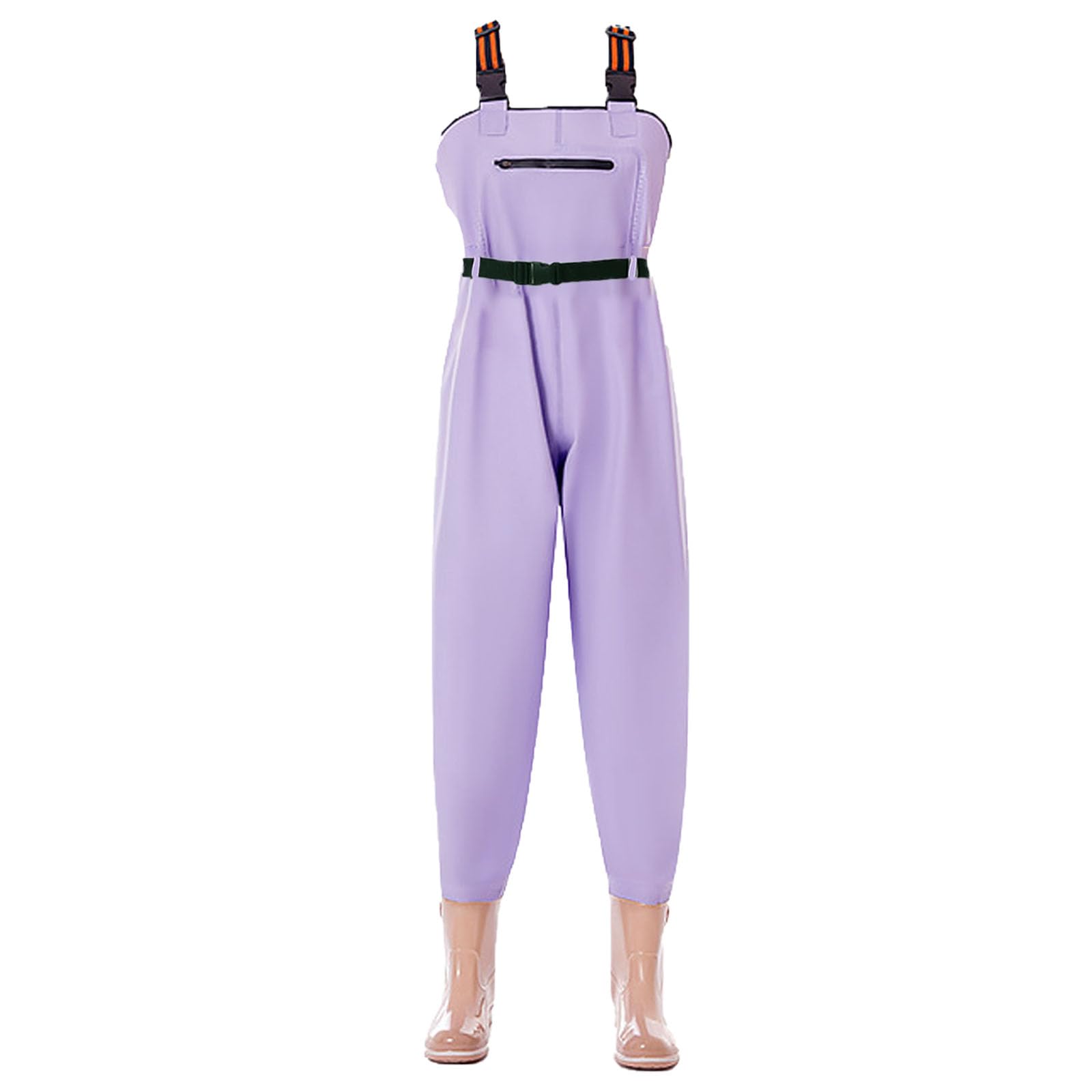 Aikelai 2-Ply PVC Insulated Chest Waders for Women,Waterproof Hunting Fishing Waders for Womens,Womens Fishing Waders with Boots (purple, UK6.5/EU41)