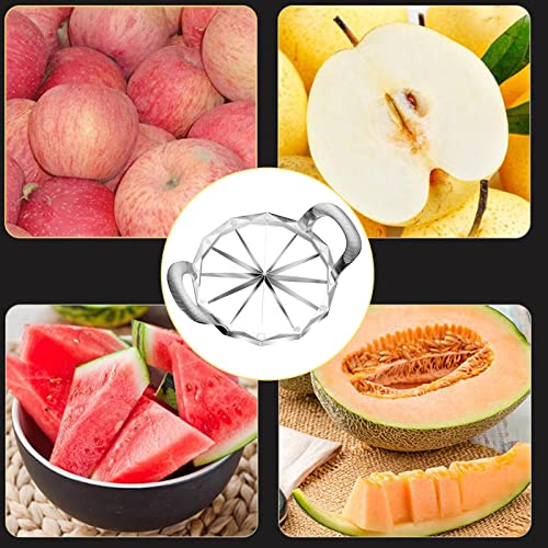 Limily Watermeloensnijder van roestvrij staal, fruitsnijder van roestvrij staal met antislip handvat, klein keukengereedschap voor watermeloen, cantaloupe, geurlamp - Image 4
