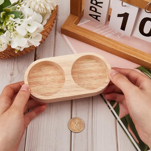 GORGECRAFT Wooden Salt and Pepper Mill Tray Acacia Wood Tray Peper 2 Mill Holder & Shakers Salt & Pepper Grinder Rest for Kitchen Storage Holder Accessories Home Decor Crafts - Image 3