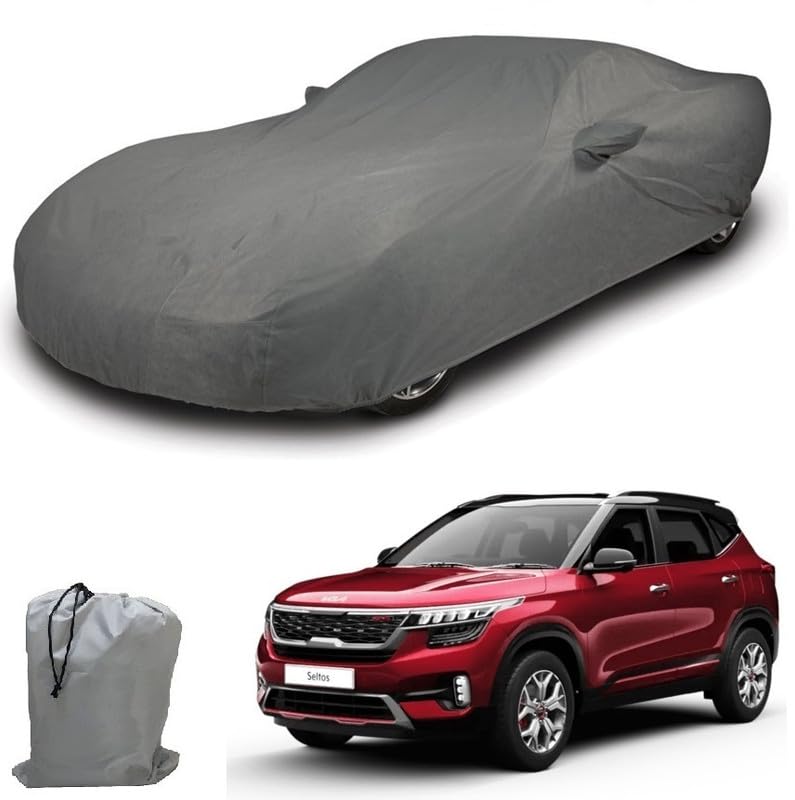 Image of ARCUATE Triple Layer Custom fit Car Body Cover for KIA Seltos |Top Layer Dustrproof | Middle Layer Waterproof | Bottom Layer Scratch Protection | Outdoor Indoor Fabric