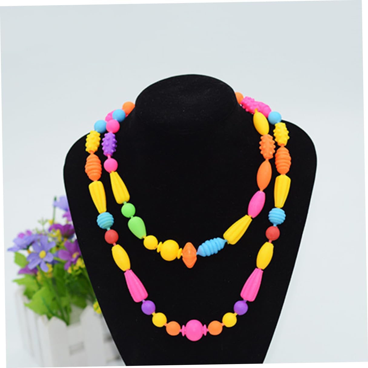 Parliky 1 boîte Coffret DIY Perles Plastique pour Bracelet et Collier Garçon Fille Boîte Portable et Lavable Kit Créatif pour Filles avec Perles Colorées et Variées