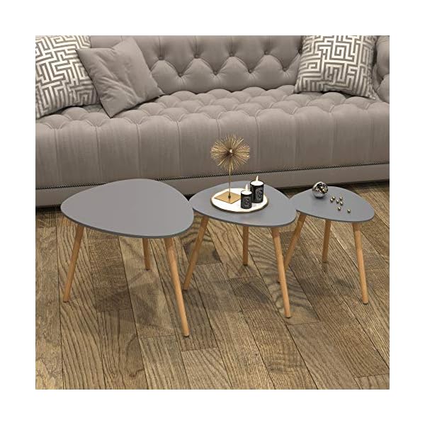 Charles Jacobs Nest of 3 Tables - Small Medium Large Solid Wood Coffee Tables