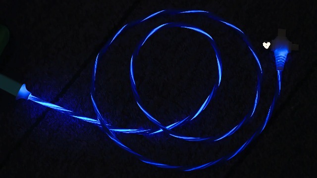 Image of 3-in-1 LED Blue Flowing Light Fast Charging Cable 39-inch, Soft PVC USB Cable with Super Fast Charging, High-Speed Data Sync & Energy-Saving Light Effect, Compatible with Nearly All Devices.