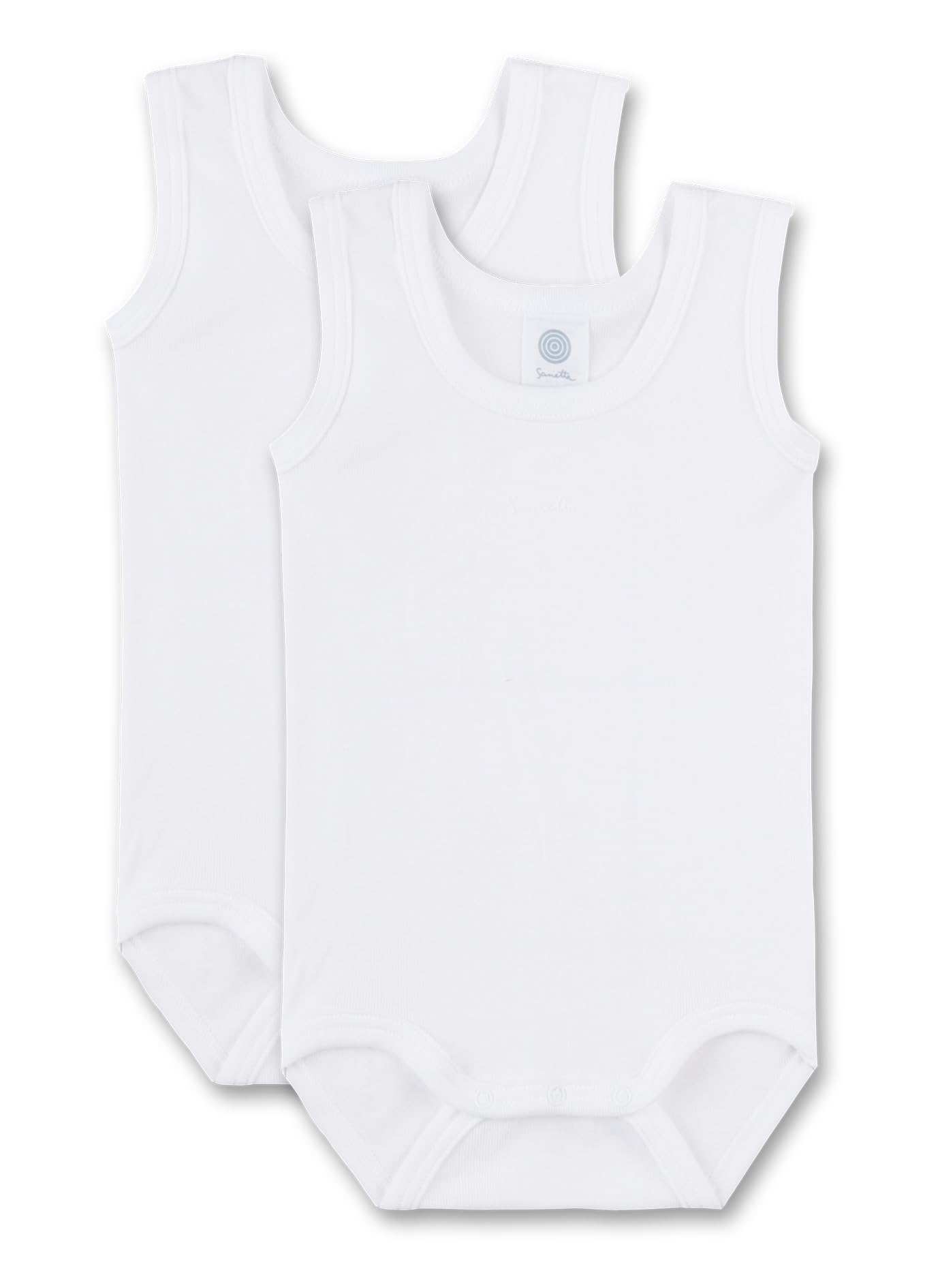 Sanetta Baby Bodysuit Sleeveless (Double Pack) White and Sustainable Bodysuit for Babies Made of Organic Cotton Contents: Set of 2 Baby Bodysuit, White, 62