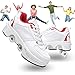 Pinkskattings@ Unisex Automática De Skate Zapatillas con Ruedas Doble Rodillo Zapatos De Skate Zapatos Invisible De Polea De Zapatos De Doble Propósito para Niños/Niñas,34