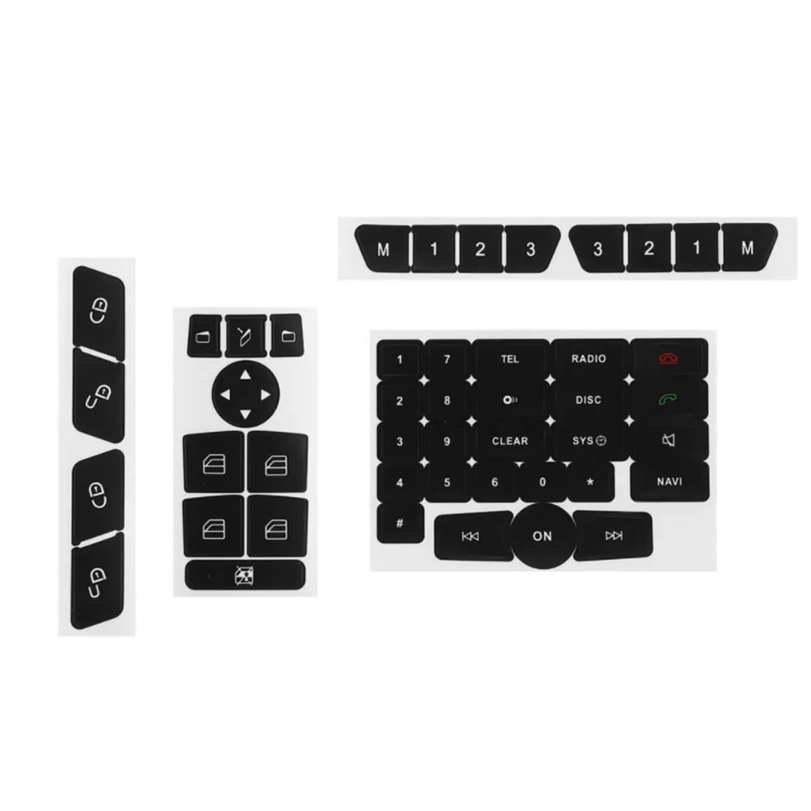 Wsbojxth One Color Repair Patch Compatible With Benz Glk350 C Class Cls C218 Slk W172 W204 W212 W218 W207 1Set Matte Black Car Interior Button Repair Sticker Decal