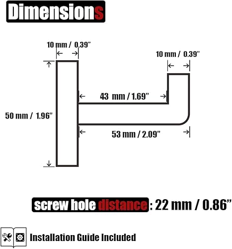 Miniatura 2 de JQK TH250-PB-P2 - Gancho para toallas de baño, color negro, para cocina, garaje, acero inoxidable 304, grosor de 0.031 in, 2 unidades, negro mate,